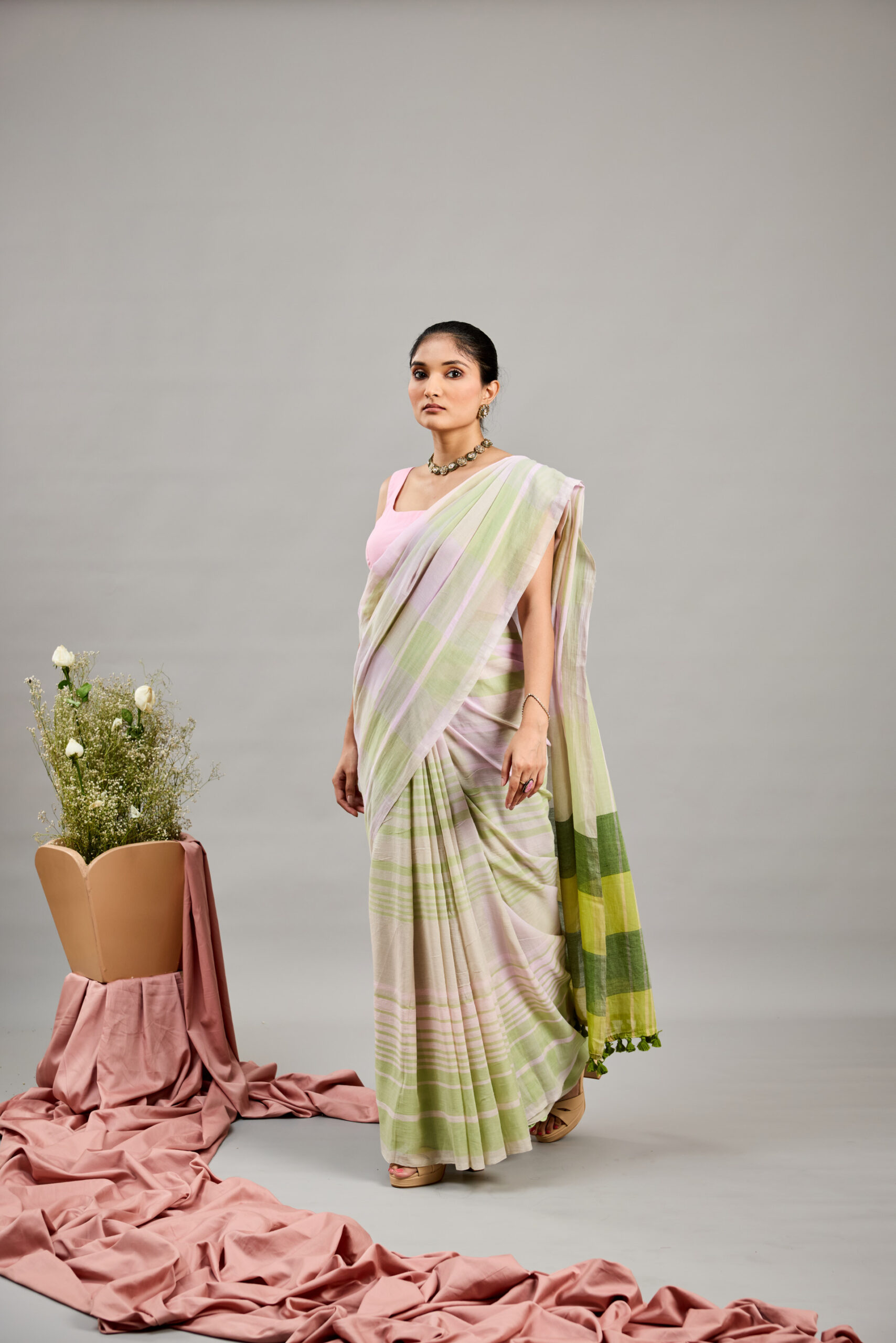 Green Pink Striped